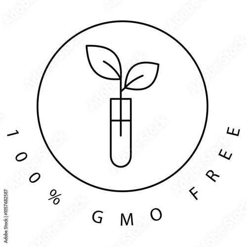Eco Non-GMO Agriculture Plant Vector Icon Design