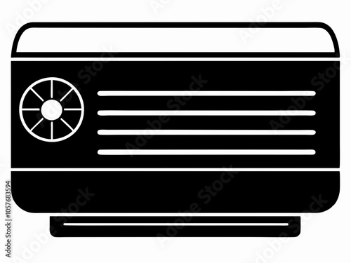 Air conditioner silhouette vector black on white background