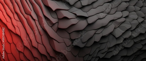 Abstract layered texture with red and black organic patterns photo