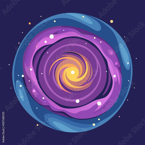 A vibrant, swirling galaxy illustration, perfect for adding a touch of cosmic wonder to your designs. This captivating graphic is ideal for posters, backgrounds, and space-themed projects.