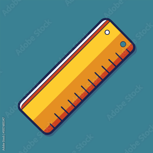 A simple and clean illustration of a ruler, perfect for educational materials, school supplies, or any project that requires a touch of geometry. This vector graphic is ideal for creating icons.