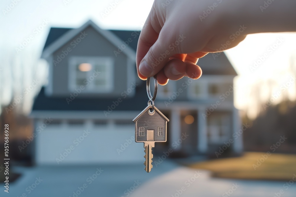 House Keys. Keys from new housing, dwellings among blurred real estate, apartment building. Relocation. Open entrance door, house shaped keychain. Door Keyring. Real estate, agent, insurance, property House Keys. Keys from new housing, dwellings among blurred real estate, apartment building. Relocation. Open entrance door, house shaped keychain. Door Keyring. Real estate, agent, insurance, property