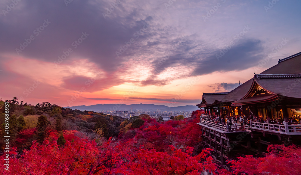 The most beautiful viewpoint of Kiyomizu-dera is a popular tourist destination in Kyoto, Japan. The most beautiful viewpoint of Kiyomizu-dera is a popular tourist destination in Kyoto, Japan.