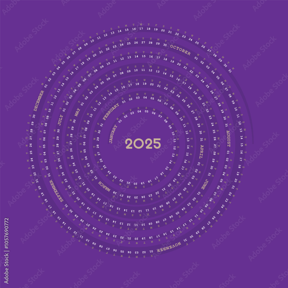 Purple Spiral 2025 Calendar Purple Spiral 2025 Calendar