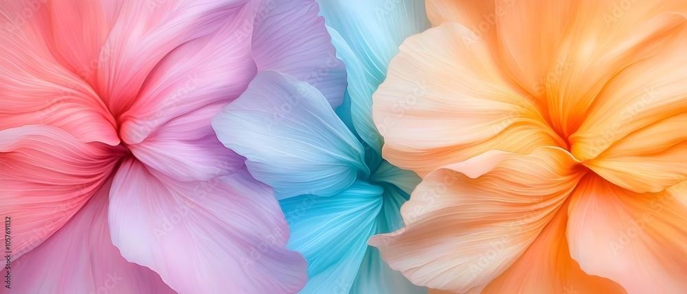 Fototapeta premium Soft Focus Shot of Blooming Cosmos Flowers with Dreamy Pastel Color Palette