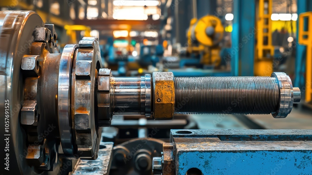 Industrial Machinery Close-Up in a Factory Setting Industrial Machinery Close-Up in a Factory Setting