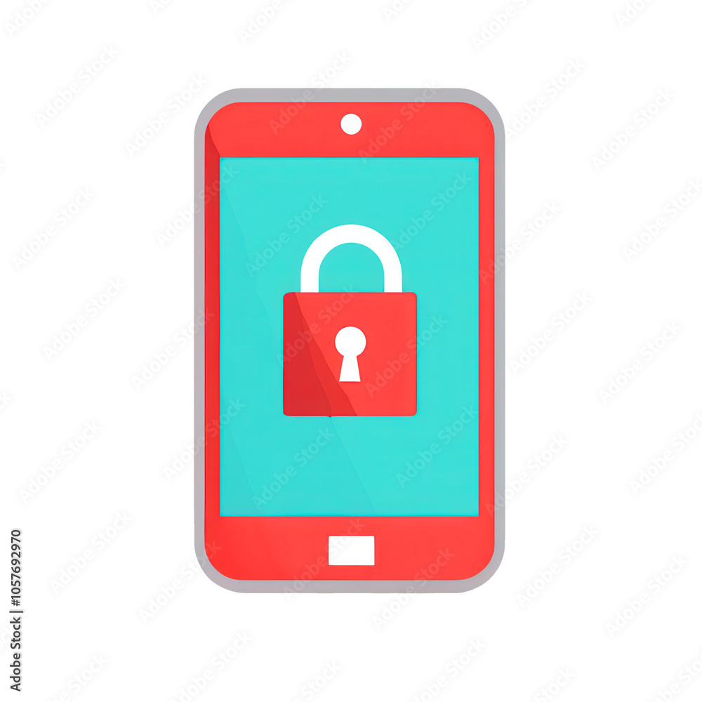 Smartphone with a padlock icon, symbolizing security and privacy in mobile devices. Smartphone with a padlock icon, symbolizing security and privacy in mobile devices.