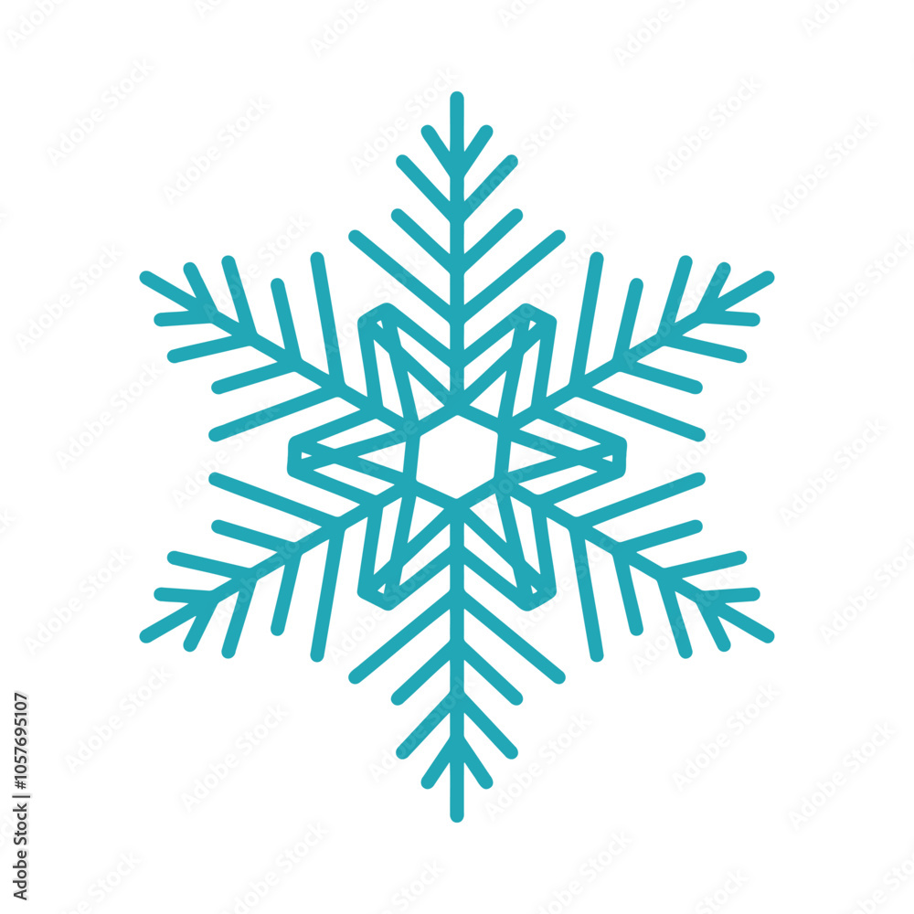 Beautiful snowflake, detailed hand drawn flat vector illustration. Graphic outline doodle drawing. Christmas and New Year symbol. Unique snowflake silhouette icon for frosty winter designs and decor Beautiful snowflake, detailed hand drawn flat vector illustration. Graphic outline doodle drawing. Christmas and New Year symbol. Unique snowflake silhouette icon for frosty winter designs and decor