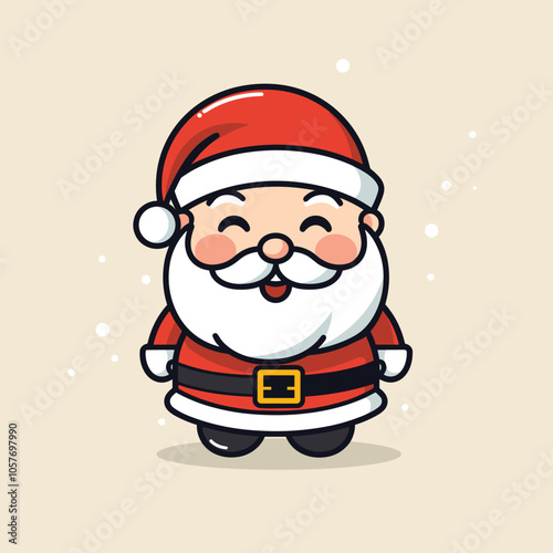 Vector isolated cartoon cute Santa Claus Christmas Saint Nicolas icon