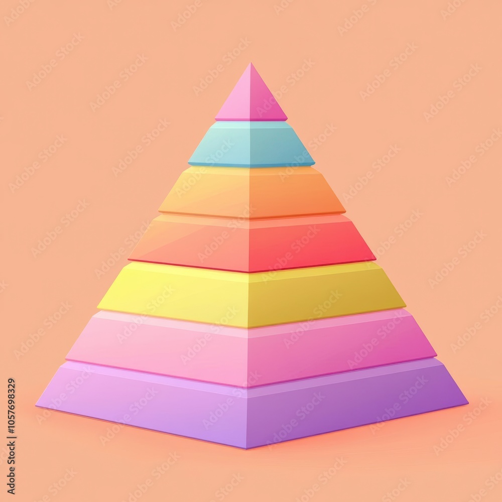 A colorful pyramid with seven tiers A colorful pyramid with seven tiers