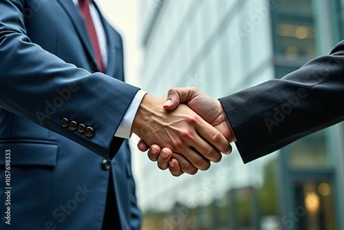 Close-up Business Handshake Signifying Trust and Success in Corporate Partnerships