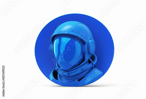 Cabeça de um astronauta azul.