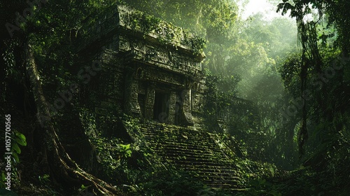 Ancient Mayan Temple Hidden in Jungle Overgrowth