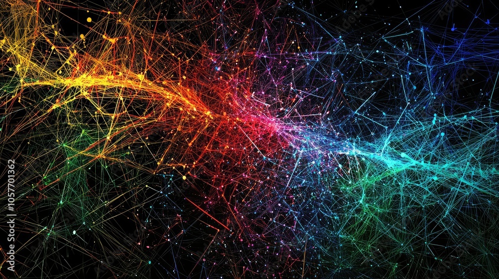 Obraz premium Colorful Abstract Global Network Illustration