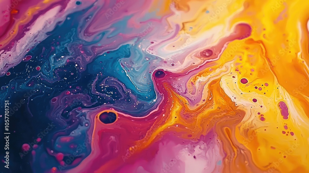 Vibrant Acrylic Pour Art with Psychedelic Patterns Vibrant Acrylic Pour Art with Psychedelic Patterns