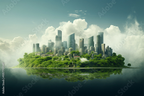 Concept of a futuristic green city