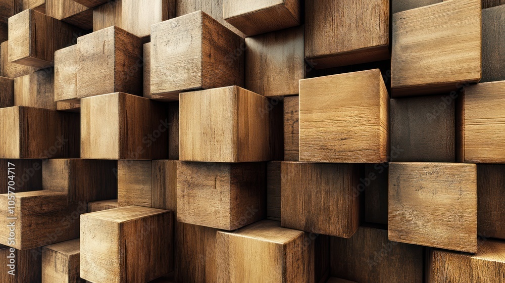 Abstract Wooden Block Background Abstract Wooden Block Background