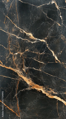 Elegant black marble surface with golden veins showcasing natural beauty and ...