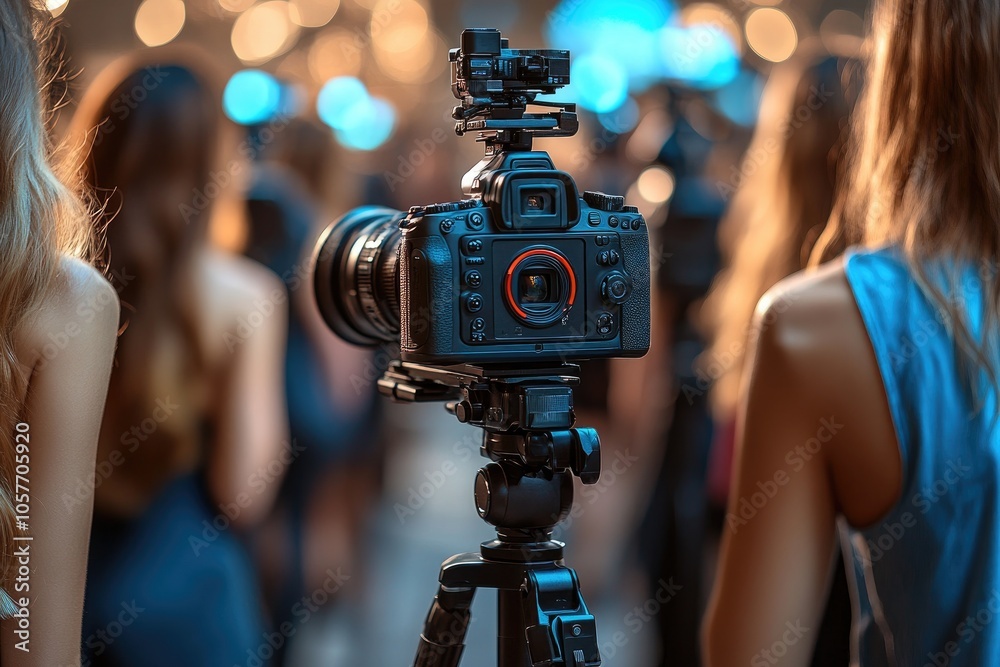 A Camera Capturing Blurry Figures in a Brightly Lit Setting A Camera Capturing Blurry Figures in a Brightly Lit Setting