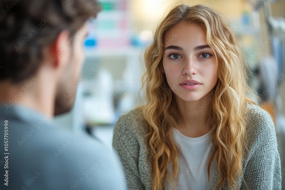 psychologist talking with depressed patient about mental condition, Generative AI psychologist talking with depressed patient about mental condition, Generative AI