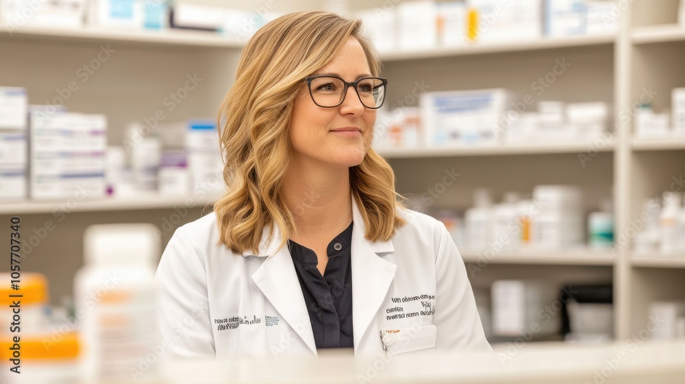 Fototapeta premium Pharmacist Offering Medication Advice to Patient