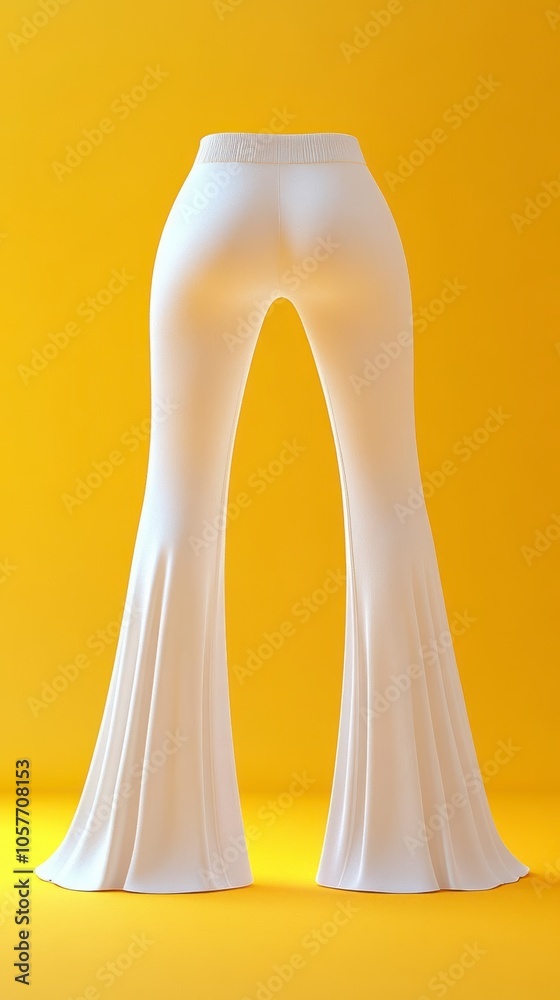 White flared pants with a high waist White flared pants with a high waist