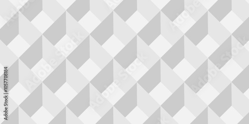 Vector Minimal cubes geometric tile and mosaic wall grid backdrop hexagon technology wallpaper background. white and gray block cube structure backdrop grid triangle texture vintage design.