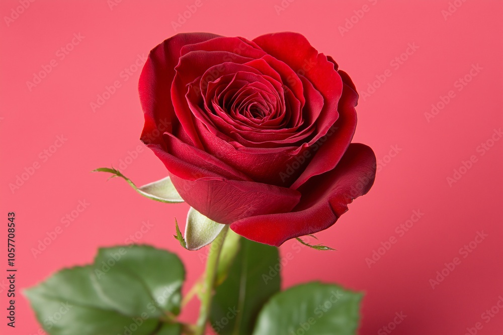 A solitary rose in bloom, glowing gently against a calming pastel wash. A solitary rose in bloom, glowing gently against a calming pastel wash.