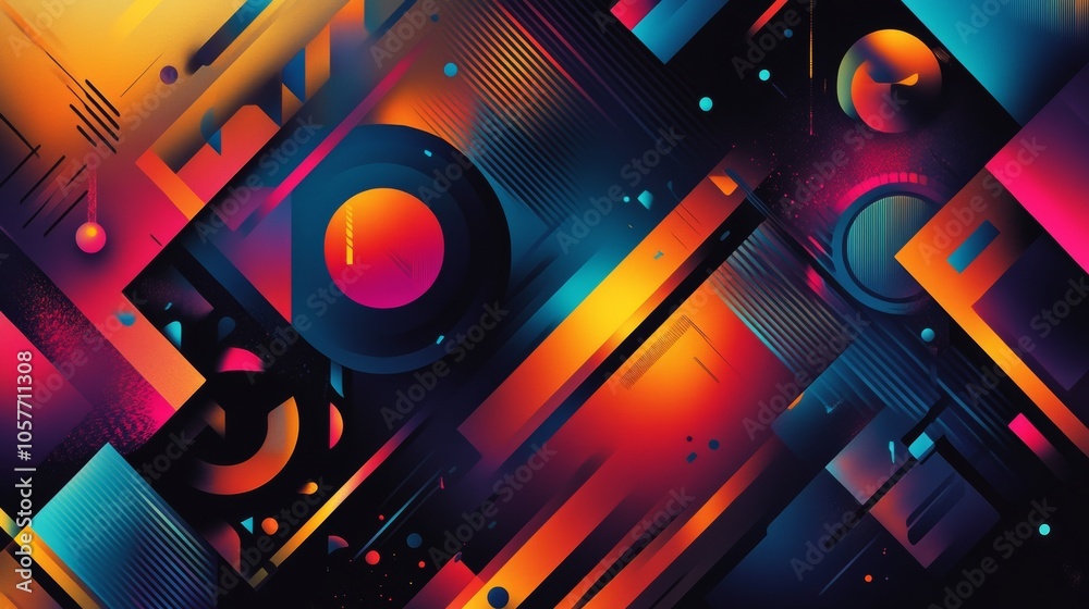 Abstract geometric shapes creating vibrant and modern design Abstract geometric shapes creating vibrant and modern design
