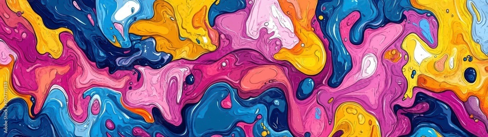 Fototapeta premium Abstract Swirling Paint Texture in Vibrant Hues