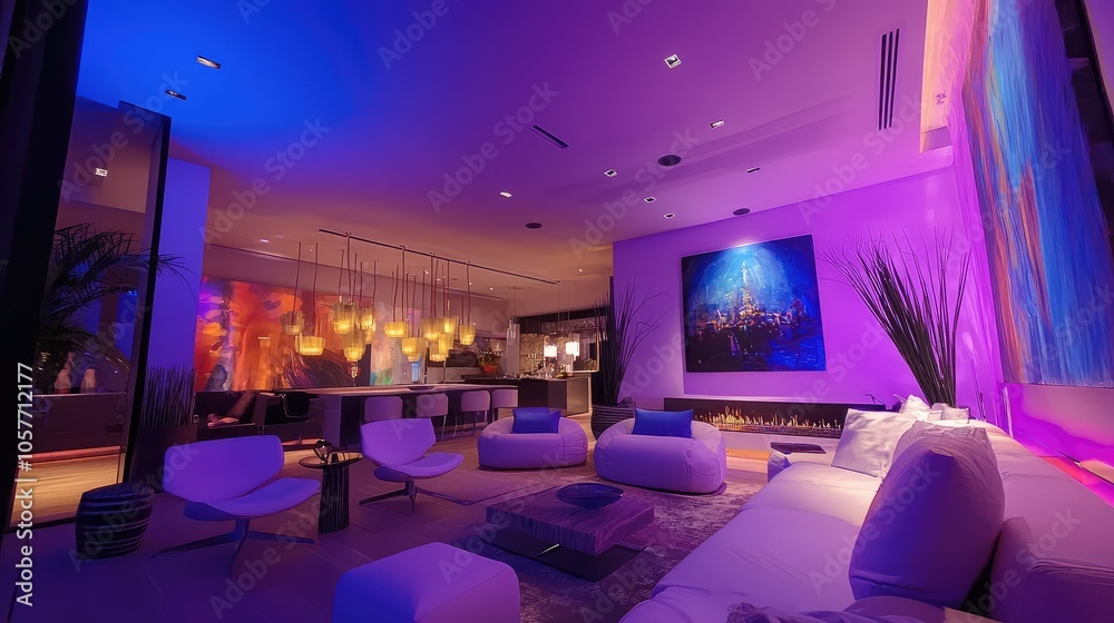 Modern Luxury Lounge with Artistic Elements Modern Luxury Lounge with Artistic Elements