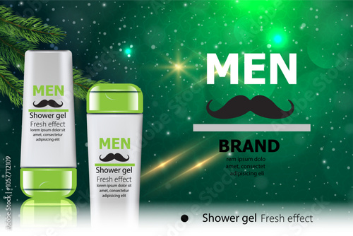 Composition of shower gel and moisturizing lotion for men