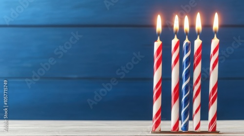 Festive Candles for Celebrating Hanukkah Joy photo