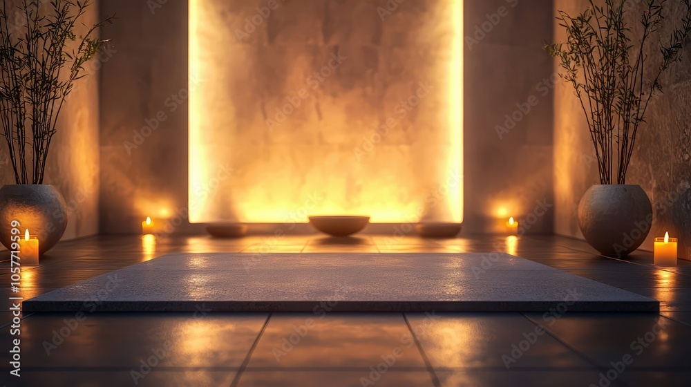 Serene Empty Square Floor in Peaceful Setting Serene Empty Square Floor in Peaceful Setting