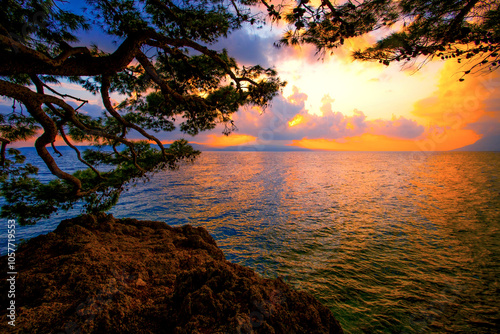 stunning summer seascape, amazing morning view in Croatia, Europe	