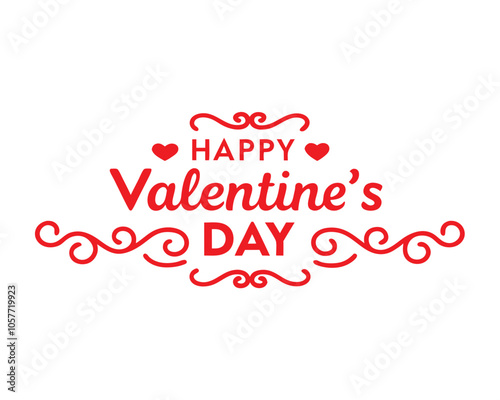 Valentine's Day Typography Vector Illustration