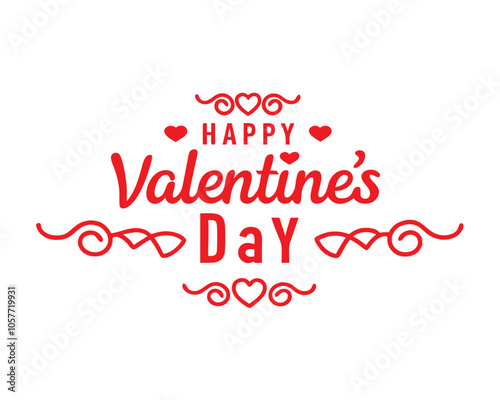 Valentine's Day Typography Vector Illustration