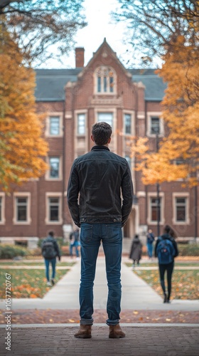 Wallpaper Mural Man Standing in Front of University Campus Building Torontodigital.ca