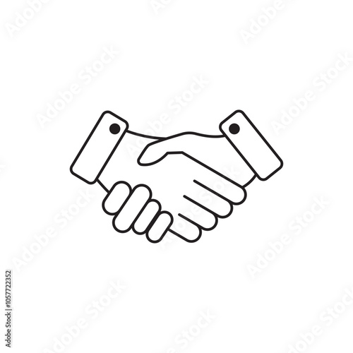 Outline shake hand pixel perfect vector icon
