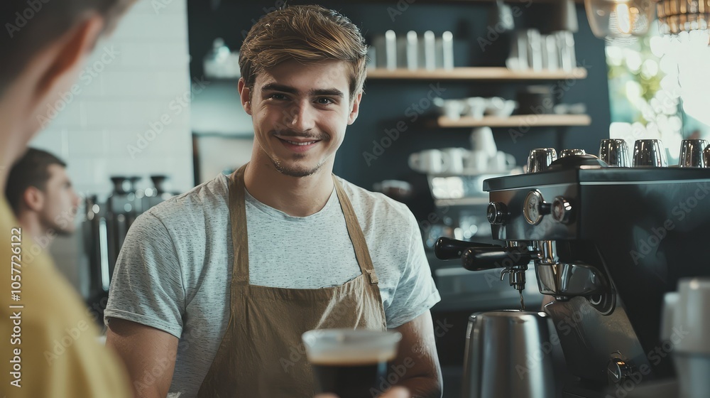 Barista Explaining Coffee Brewing Techniques Barista Explaining Coffee Brewing Techniques