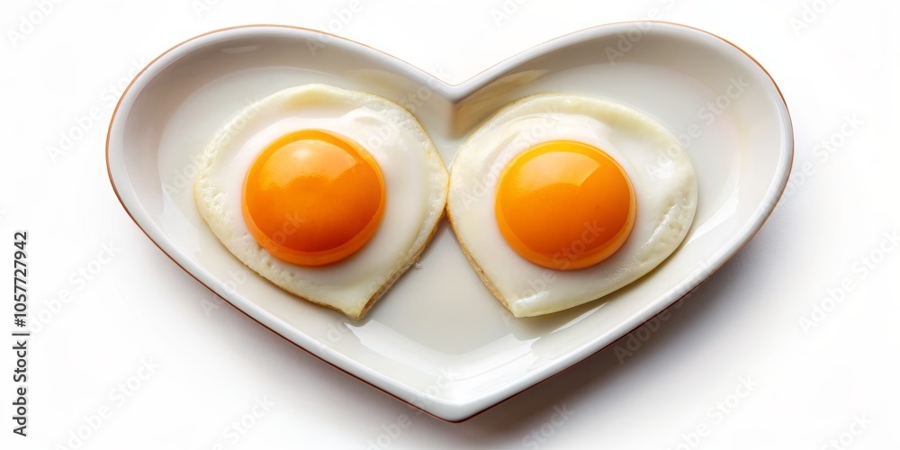 Heart-Shaped Plate with Two Sunny-Side-Up Eggs A Culinary Declaration of Love Heart-Shaped Plate with Two Sunny-Side-Up Eggs A Culinary Declaration of Love
