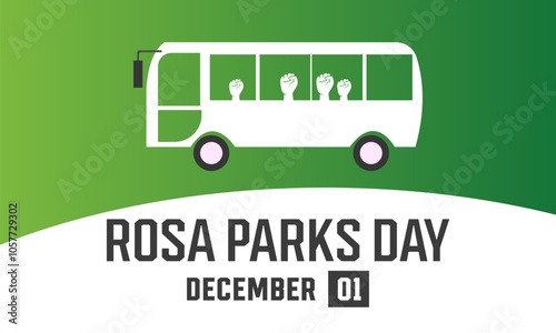 December is Rosa Parks Day Vector illustration. Holiday concept. suitable for placard, background, Greeting Card, Poster design template with text inscription, standard Social Media Post.