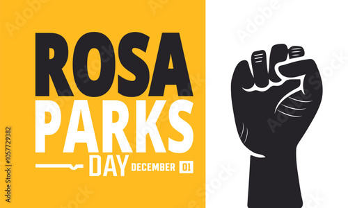 December is Rosa Parks Day Vector illustration. Holiday concept. suitable for placard, background, Greeting Card, Poster design template with text inscription, standard Social Media Post.
