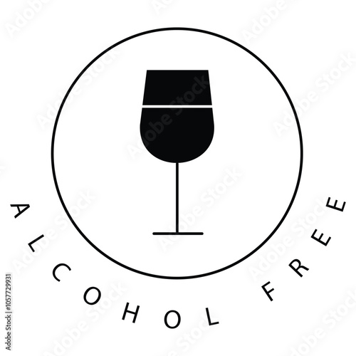 Prohibited Alcohol-Free Wine Vector Icon Design