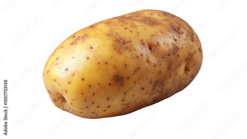 Fresh Whole Potato with Natural Skin Isolated on a White Background Fresh Whole Potato with Natural Skin Isolated on a White Background