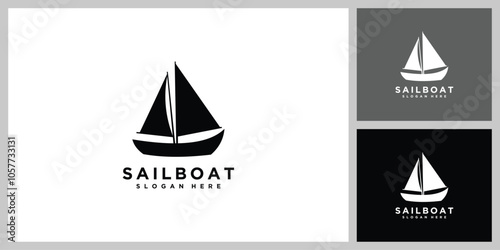 sailing yacht logo vector design