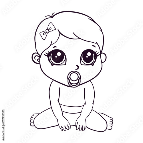 Vector greeting card. Baby shower card. Baby announcement card design element. It's a girl lettering. Baby shower party design element.