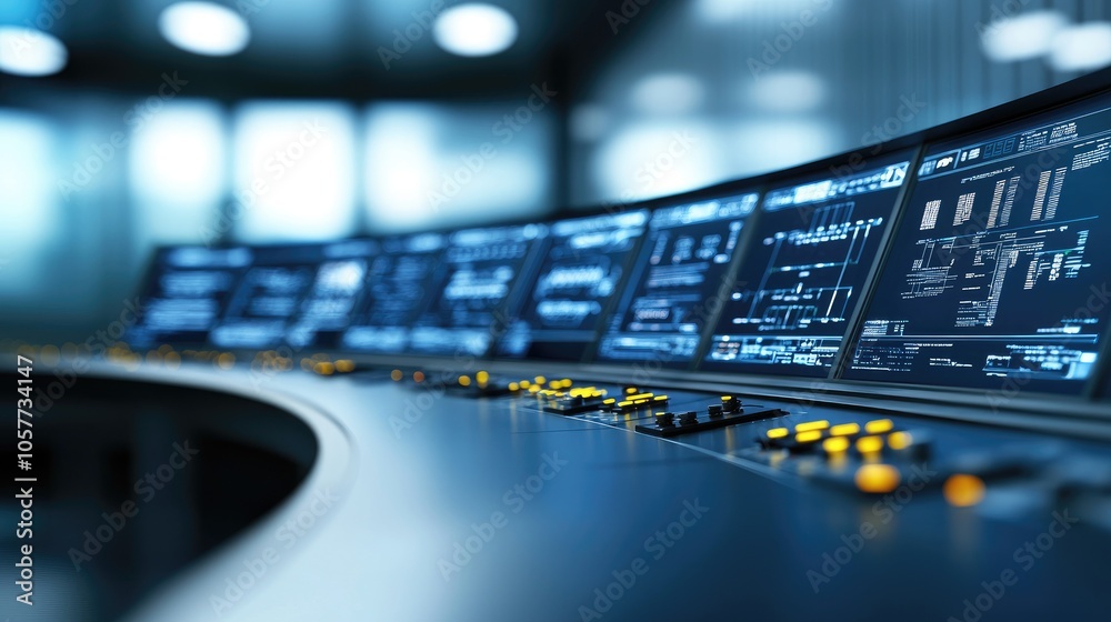 Naklejka premium Digital Fuel Processing Control Room Interfaces