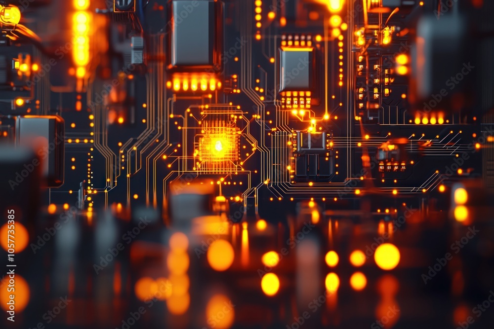 Illuminated circuit board exploring the intricacies of modern technology and innovation Illuminated circuit board exploring the intricacies of modern technology and innovation