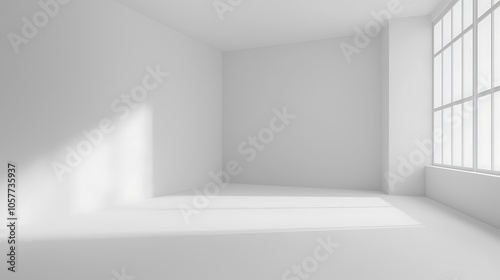 A clean white room with a corner wall, suitable for product displays.